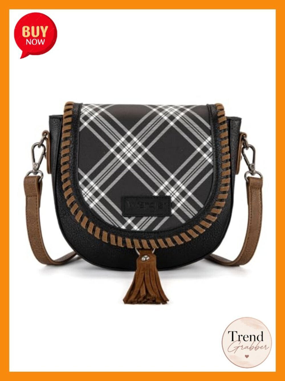 Crossbody Bag Flap Saddle Boho Purse Embossed Braid Vegan Leather Tassels